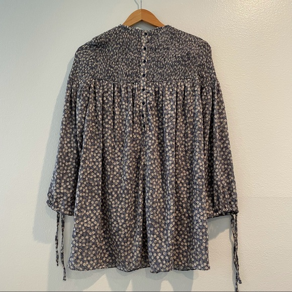 Zara Trafaulic Smocked Neck Floral Shirt Dress - Picture 6 of 6